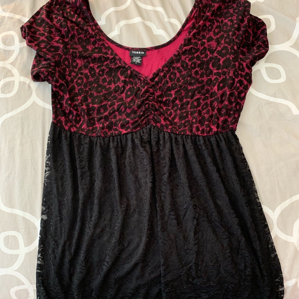 Leopard print, babydoll top